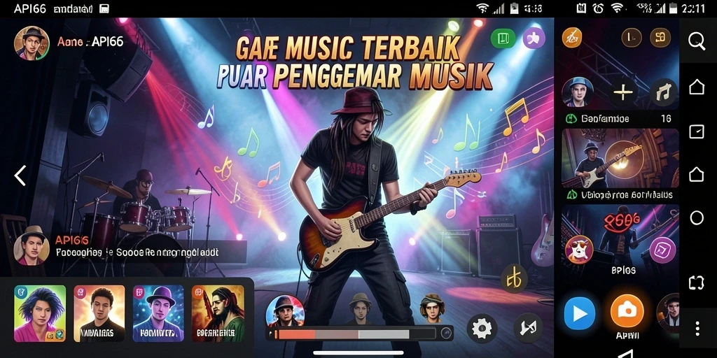 Tampilan gameplay seru dalam API66, tantangan musik menarik menanti.