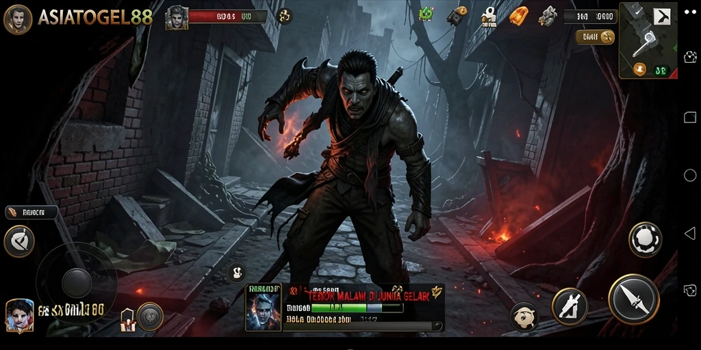 Screenshot ASIATOGEL88 menunjukkan suasana horror yang intens.