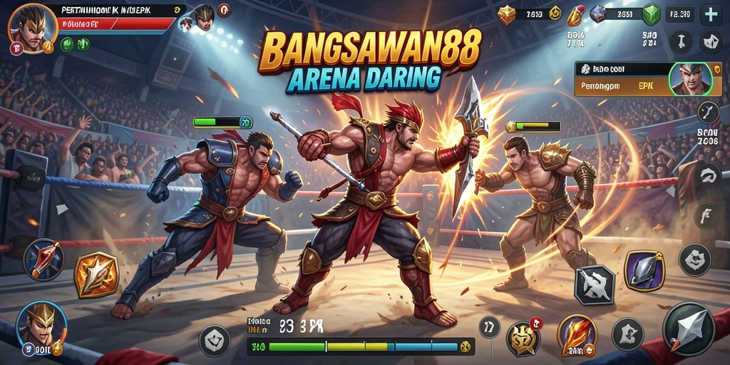 Tampilan aksi pertarungan seru dari BANGSAWAN88 dalam arena.