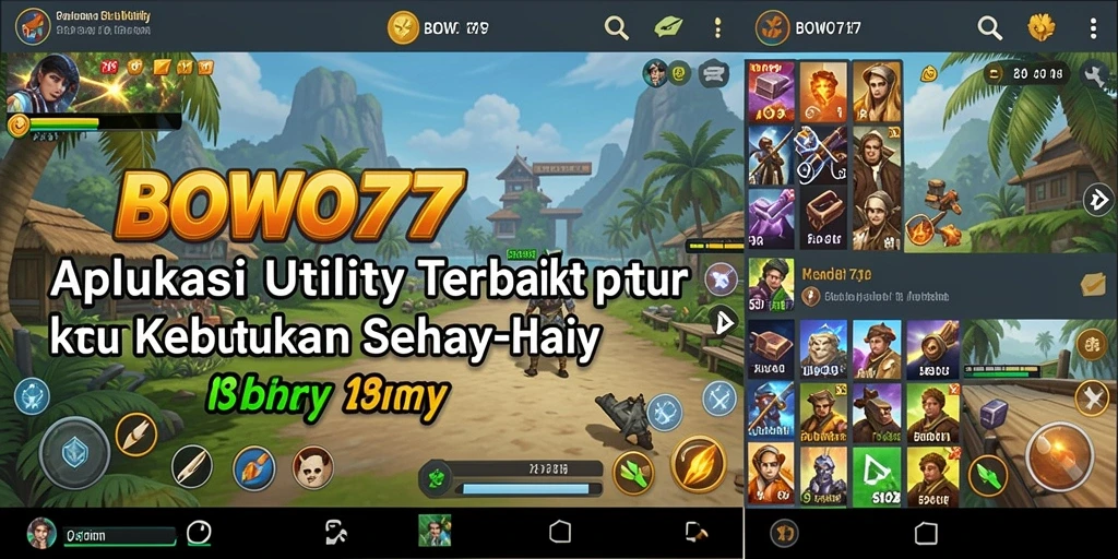 Tampilan BOWO77 dengan fitur-fitur Utility yang lengkap dan mudah diakses.