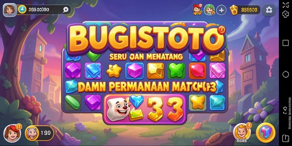 Tampilan gameplay seru di BUGISTOTO dengan pencocokan item.
