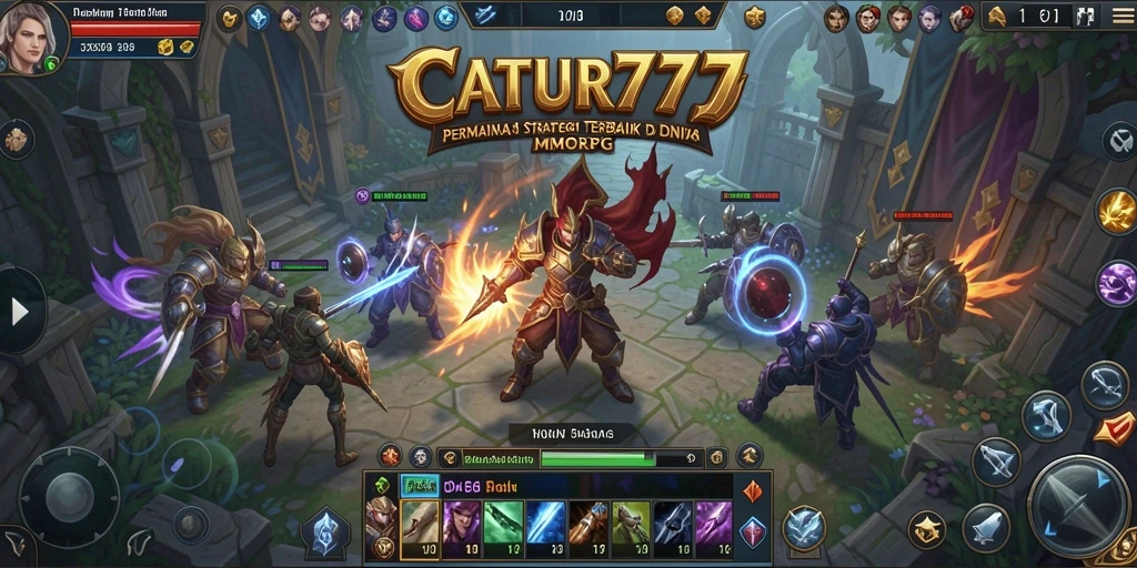 Screenshot utama CATUR777 menampilkan aksi seru dari gameplay MMORPG yang dinamis.