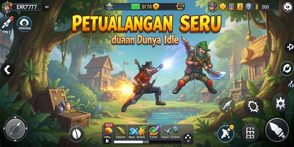 Tangkapan layar ER777 menunjukkan karakter yang aktif dalam gameplay Idle yang menarik.