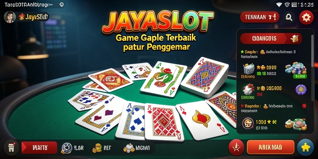 Screenshot JAYASLOT menampilkan gameplay Gaple yang seru.