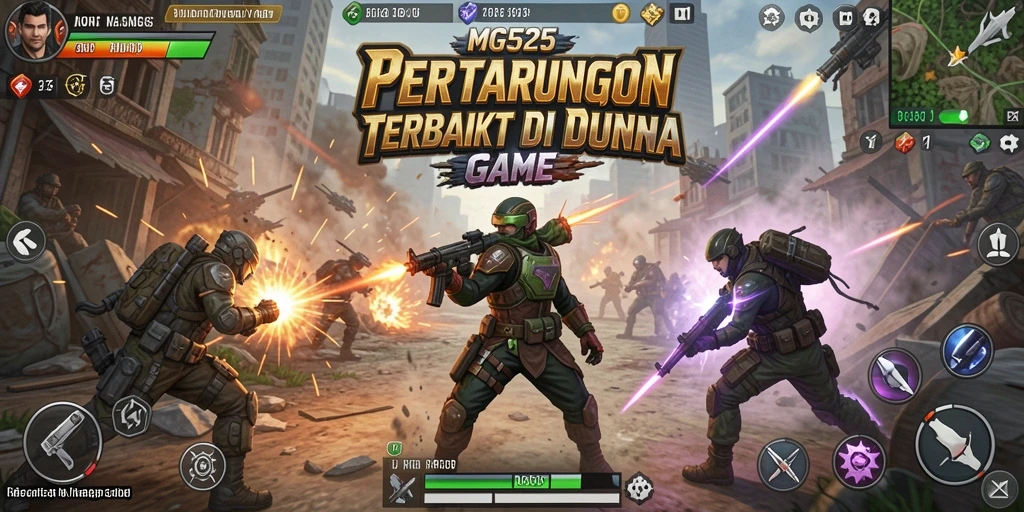 Tampilan seru gameplay pertarungan di MG525 dengan karakter yang beragam.