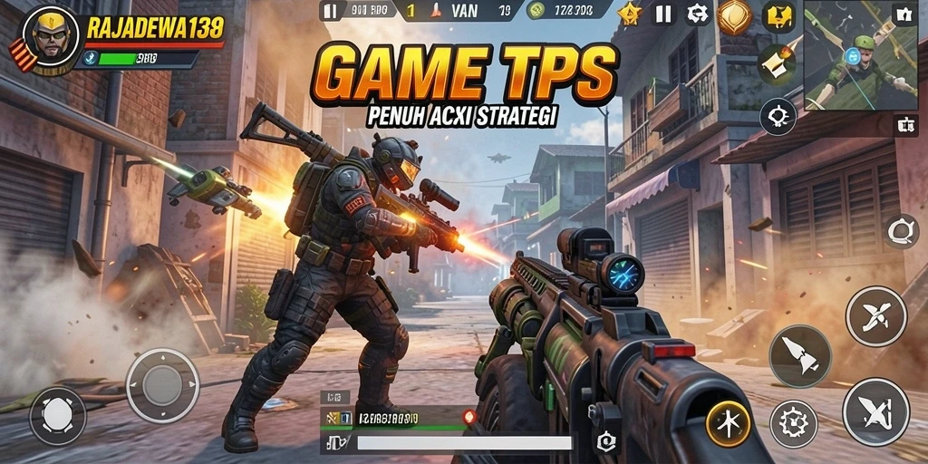 Tampilan gameplay RAJADEWA138 dengan aksi tembak-menembak yang seru.