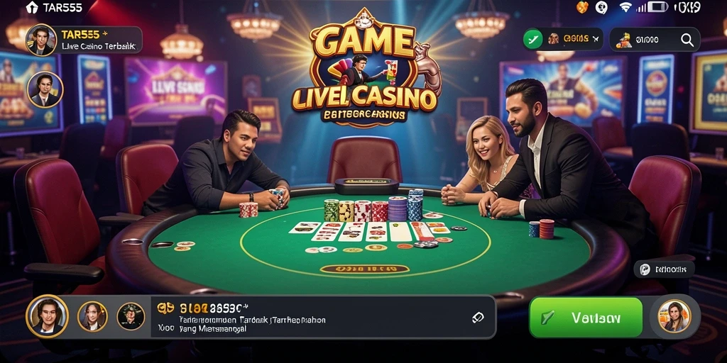 TAR555 menunjukkan gameplay Live Casino yang seru dan interaktif.