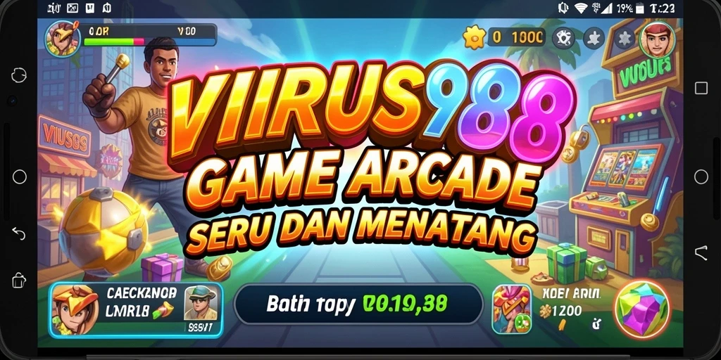 Tangkapan layar menunjukan aksi seru dalam gameplay VIRUS88.
